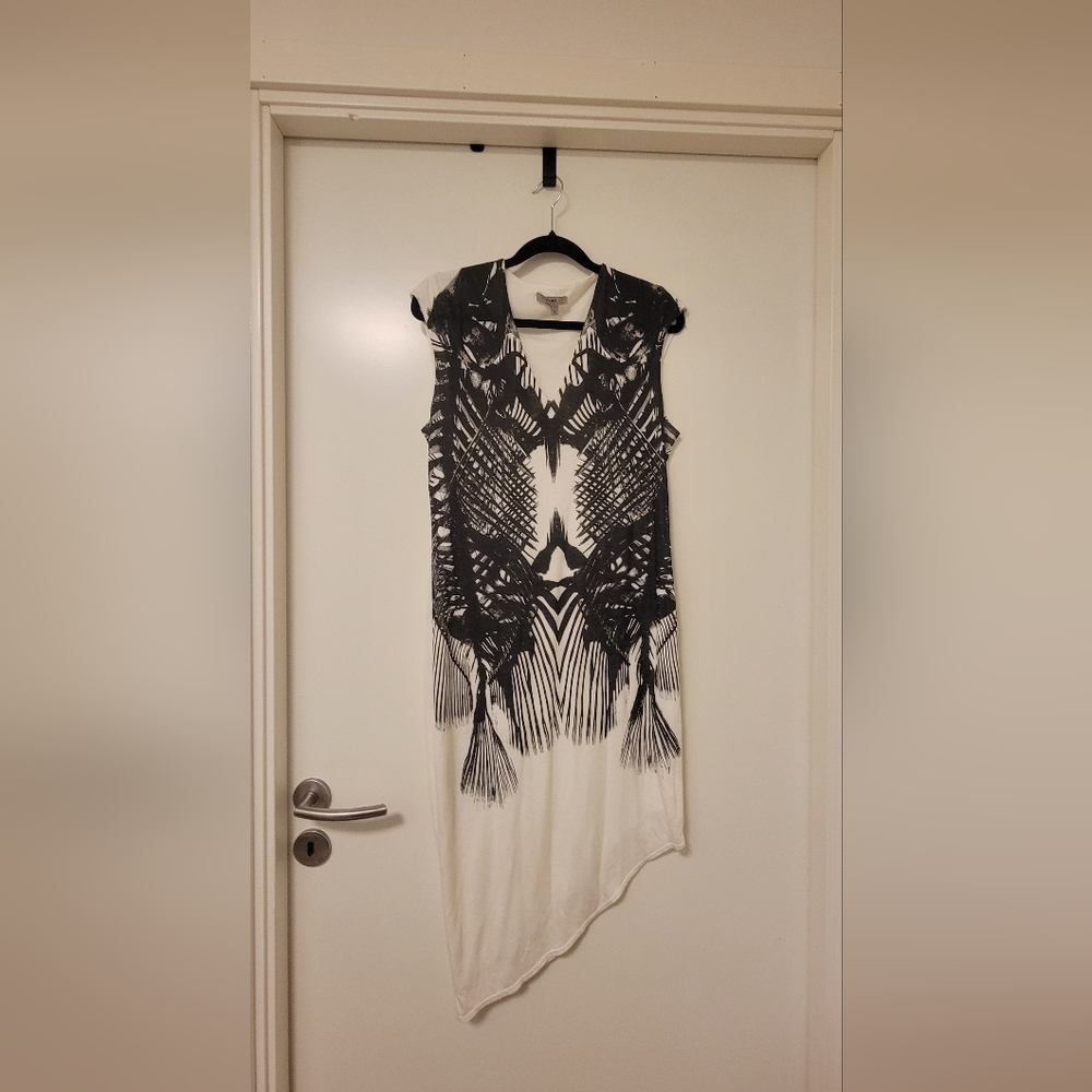 Helmut Lang Black and White Sleeveless Dress